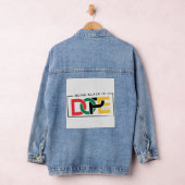 ADOM "Being Black Is Dope" VネックTシャツ デニムジャケット (ハンガー)