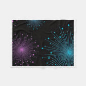 ADOM Glowing Fireworks Abstract Blanket フリースブランケット (正面(横))