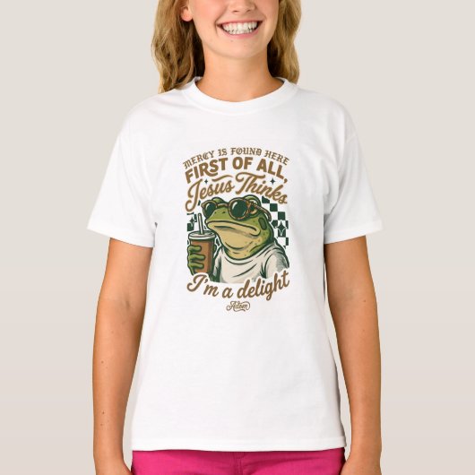 ADOM "Jesus Thinks I'm A Delight" レディースTシャツ Tシャツ (正面)