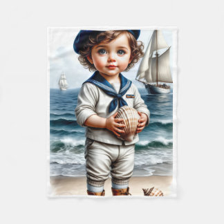 ADOM Little Sailor Kids Art Blanket フリースブランケット