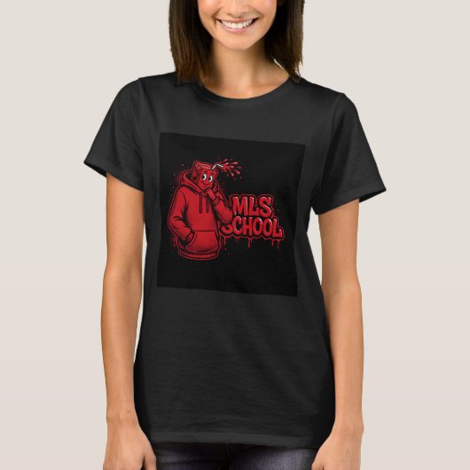 ADOM "MLSスクール" レディース グラフィックTシャツ Tシャツ (正面)