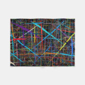 ADOM Neon Lines Abstract Throw Blanket フリースブランケット (正面(横))