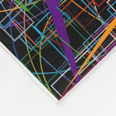ADOM Neon Lines Abstract Throw Blanket フリースブランケット (角)
