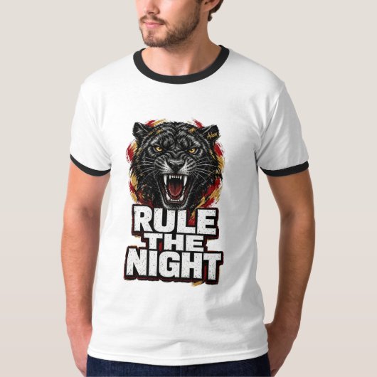ADOM Rule The Night ブラックパンサー Tシャツ (正面)