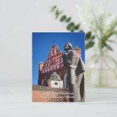 Adomas Mickevicius、詩人の像、Vilnius ポストカード (スタンド正面)