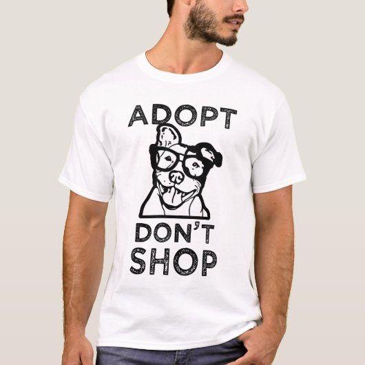 adoptワイシャツピットブルの救助の女性の買物をしません tシャツ (正面)
