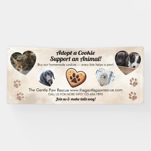 Adopt a Cookie アニマルレスキュー募金活動 横断幕 (横)