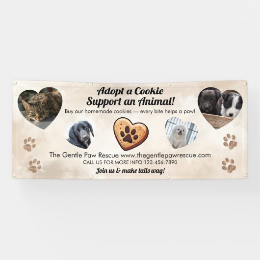 Adopt a Cookie Animal Rescue Fundraising 横断幕 (横)