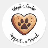Adopt a Cookie Animal Rescue Support ラウンドシール (正面)
