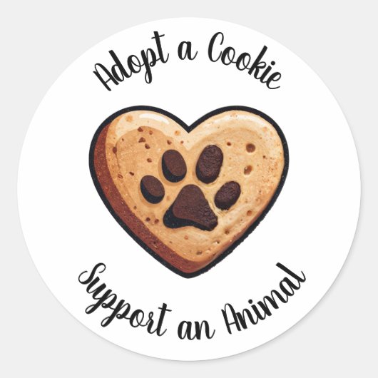 Adopt a Cookie Animal Rescue Support ラウンドシール (正面)