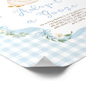 Adopt a Goose Blue Bow Gingham Birthday Decor Sign ポスター (角)