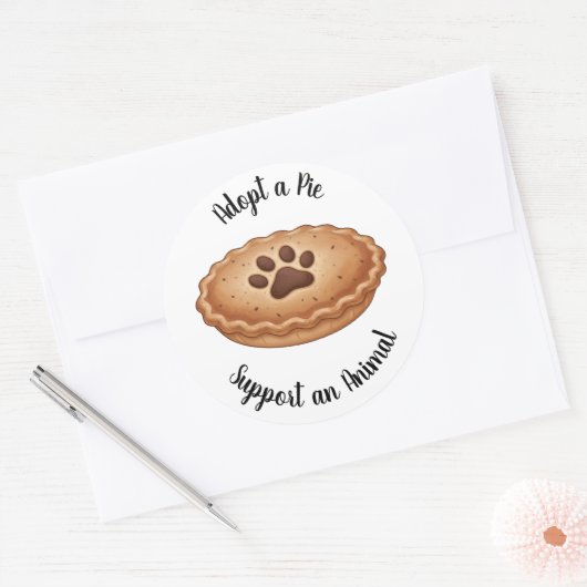 Adopt a Pie Animal Rescue Support ラウンドシール (封筒)