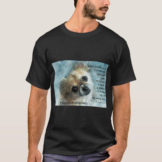 Adopt A Shelter Pet – チワワ Tシャツ (正面)