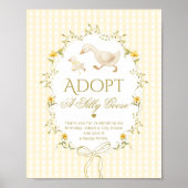 Adopt A silly Goose 1st Birthday Yellow Gingham ポスター (正面)