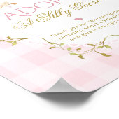 Adopt A Silly Goose Pink Gingham 1st Birthday ポスター (角)