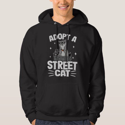 Adopt A Street Cat Funny Raccoon 1 パーカ (正面)