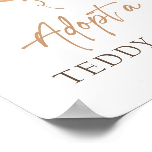 Adopt a Teddy Bear Balloon Boho Adoption Birthday  ポスター (角)
