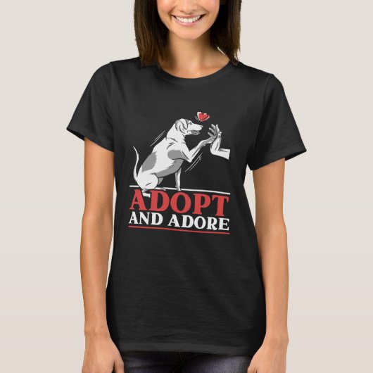 Adopt And Adore Animal Rights Activist Animal Resc Tシャツ (正面)