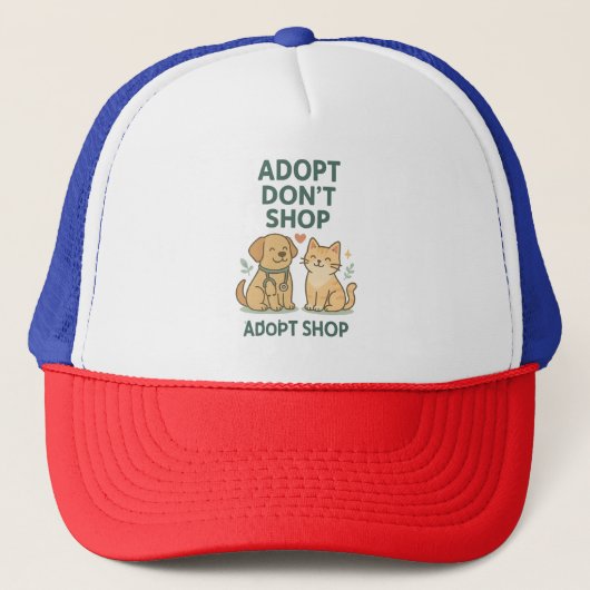 Adopt Do Shop – かわいい犬と猫の救出デザイン キャップ (正面)