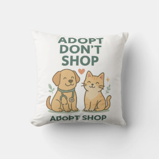 Adopt Do Shop – かわいい犬と猫の救出デザイン クッション