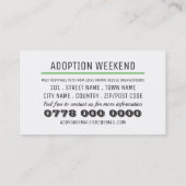 Adopt Do Shop, Pet Adoptionイベント広告 名刺 (裏面)