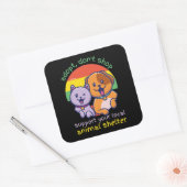 ADOPT DO SHOP SUPPORT YOUR LOCAL ANIMAL SHELTER スクエアシール (封筒)