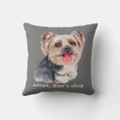 ADOPT, DON SHOP (Yorkshire Terrier)かわいい犬 クッション (裏面)