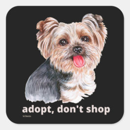 ADOPT, DON SHOP (Yorkshire Terrier)かわいい犬 スクエアシール
