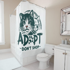 Adopt don't shop 1 シャワーカーテン