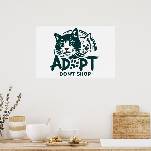 Adopt don't shop 1 ポスター (キッチン)