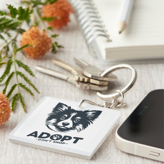 Adopt don't shop 3 キーホルダー (正面右)
