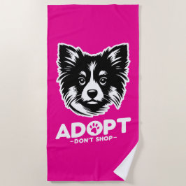 Adopt don't shop 3 ビーチタオル