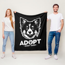 Adopt don't shop 3 フリースブランケット