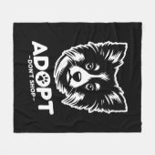 Adopt don't shop 3 フリースブランケット (正面(横))