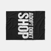 Adopt Don't Shop As An Animal Rescue  フリースブランケット (正面(横))