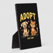 Adopt Don't Shop - Cute Pet Rescue Animal Lover フォトプラーク (側面)