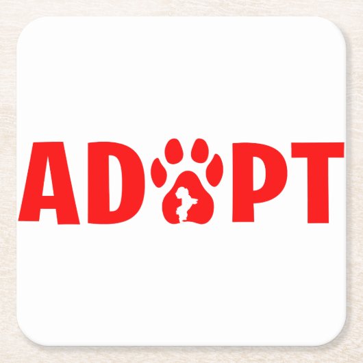 Adopt Dont Shop - Havanese スクエアペーパーコースター (正面)