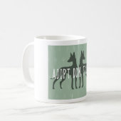 "Adopt, don't shop" mug コーヒーマグカップ (正面左)