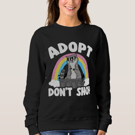 Adopt Don't Shop Rainbow Raccoon スウェットシャツ (正面)