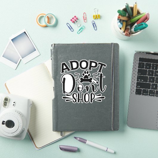 Adopt Don't Shop Vinyl Sticker  シール (iPadカバー)