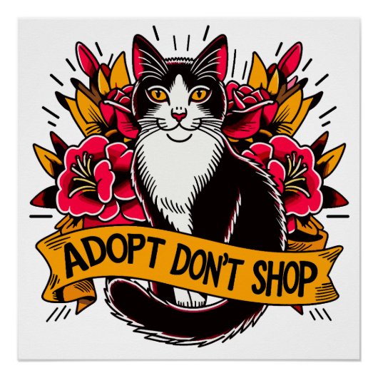 Adopt Don't Shop Walldecor ポスター (正面)