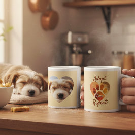 Adopt Love Repeat アースリー救出フォトアート ジャンボコーヒーマグカップ
