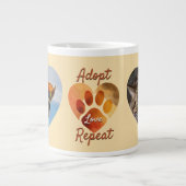 Adopt Love Repeat Earthy Rescue Photo Art ジャンボコーヒーマグカップ (正面)