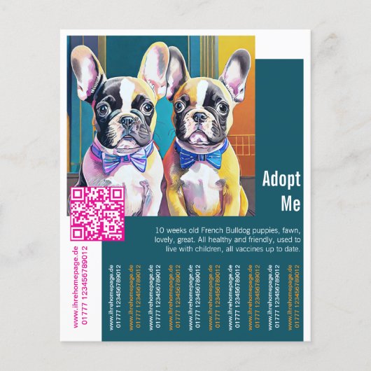 Adopt Me – 犬の里親募集チラシ チラシ (正面)