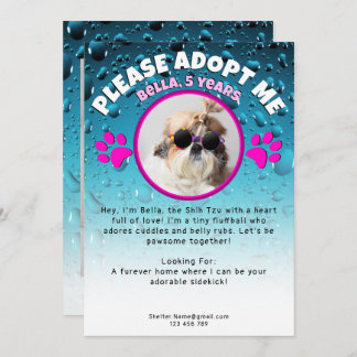 Adopt me dog custom 2 photo shelter animal rescue 招待状
