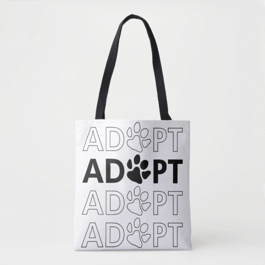 Adopt Pawスタック文字 トートバッグ (正面)