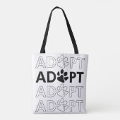 Adopt Pawスタック文字 トートバッグ (裏面)