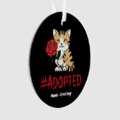 Adopted Cat Love Illustration with Rose オーナメント (正面)