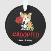 Adopted Cat Love Illustration with Rose オーナメント (正面)