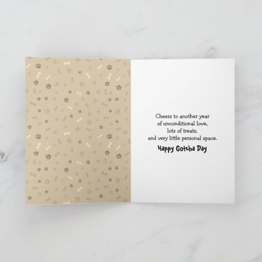 Adopted Gotcha Day Dog カード (内部)